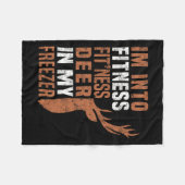 ハンターおもしろいパパ私はフィットネス鹿の冷凍庫に入っているおもしろい フリースブランケット (正面(横))