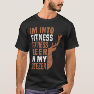 ハンターおもしろいパパ私はフィットネス鹿の冷凍庫に入っているおもしろい Tシャツ