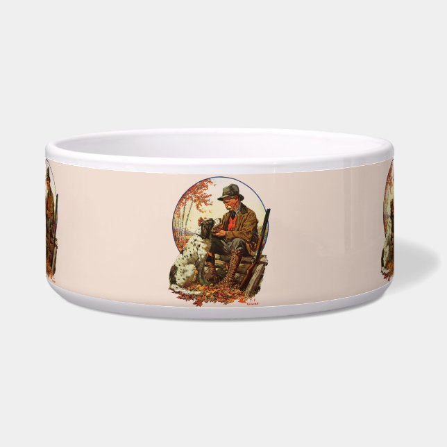 ハンターおよびスパニエル犬 ボウル (正面)