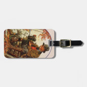 ハンターおよびスパニエル犬 ラゲッジタグ (正面横)