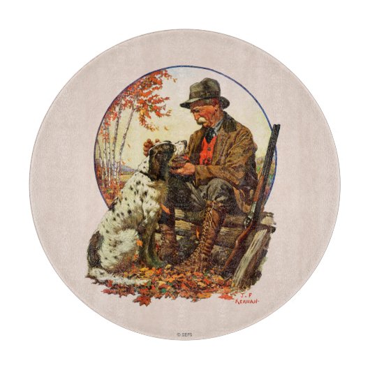 ハンターとスパニエル犬 カッティングボード (正面)