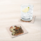 ハンターとスパニエル犬 スクエアペーパーコースター (インサイチュ)