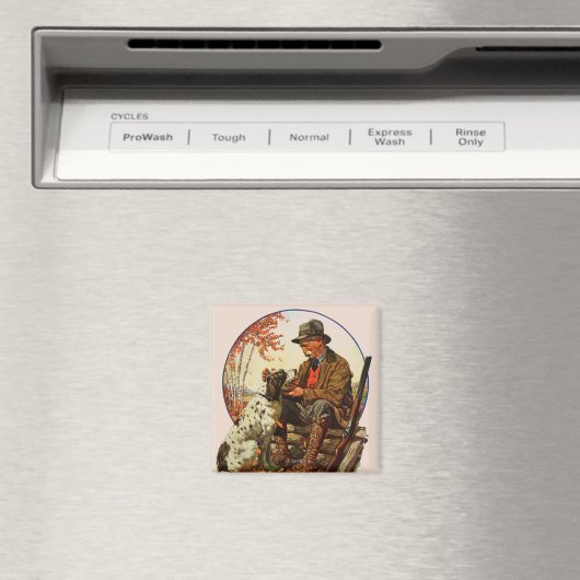 ハンターとスパニエル犬 マグネット (インサイチュ (食洗機))