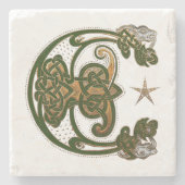 ハンターと金ゴールドケルト ストーンコースター (正面)