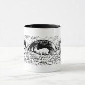 ハンターのロッジのシカ及びイノシシのドイツのスタイル マグカップ (中央)