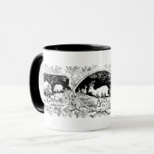 ハンターのロッジのシカ及びイノシシのドイツのスタイル マグカップ (正面左)