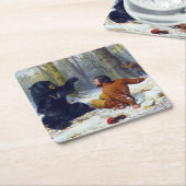 ハンターの人生タイト・フィックス・アーサー・テイト1856 スクエアペーパーコースター (アングル)