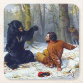 ハンターの人生タイト・フィックス・アーサー・テイト1856 スクエアペーパーコースター (正面)