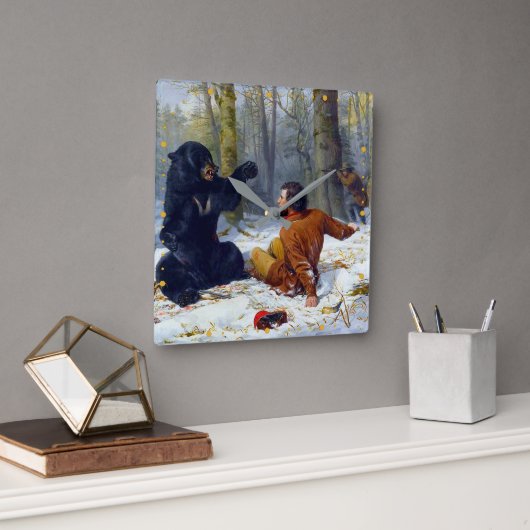 ハンターの人生タイト・フィックス・アーサー・テイト1856 スクエア壁時計 (オフィス)