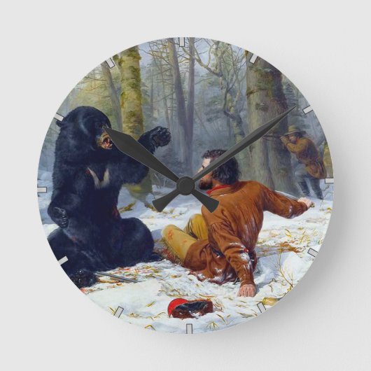 ハンターの人生タイト・フィックス・アーサー・テイト1856 ラウンド壁時計 (正面)