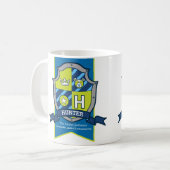 ハンターの名前H ヘラルドリー 緑 青 名前 意味 コーヒーマグカップ (正面左)