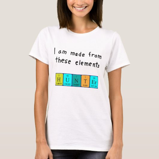 ハンターの周期表名のシャツ Tシャツ (正面)