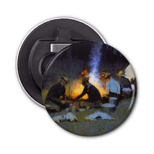 ハンターの夕食のフレデリック・レミントン素朴 栓抜き (正面)