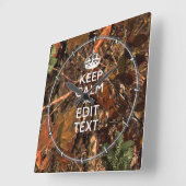 ハンターの秋のカムフラージュは平静をあなたの文字保ちます スクエア壁時計 (傾斜)