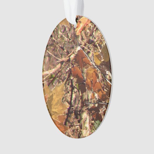 ハンターの秋の自然の迷彩柄のカムフラージュの絵画 オーナメント (正面)