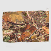 ハンターの秋カモフラージュ絵を描のデコの上に ゴルフタオル (横)