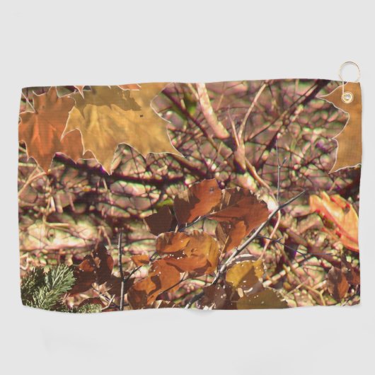 ハンターの秋カモフラージュ絵を描のデコの上に ゴルフタオル (横)