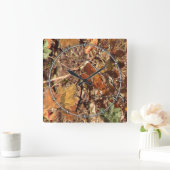 ハンターの秋自然カモフラージズ絵画デコール スクエア壁時計 (ホーム)