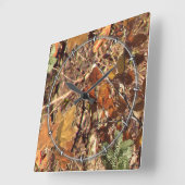 ハンターの秋自然カモフラージズ絵画デコール スクエア壁時計 (傾斜)