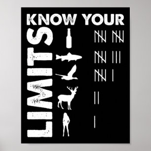 ハンターの自覚 Funny+Hunter+Know+Your+Limits アウトドアハンティング ポスター
