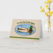 ハンターの誕生日カードとマラードダック カード (黄色い花)