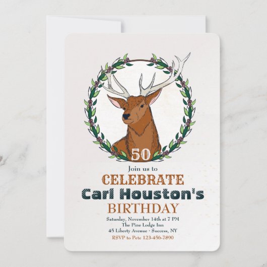 ハンターの誕生日パーティー招待状 招待状 (正面)