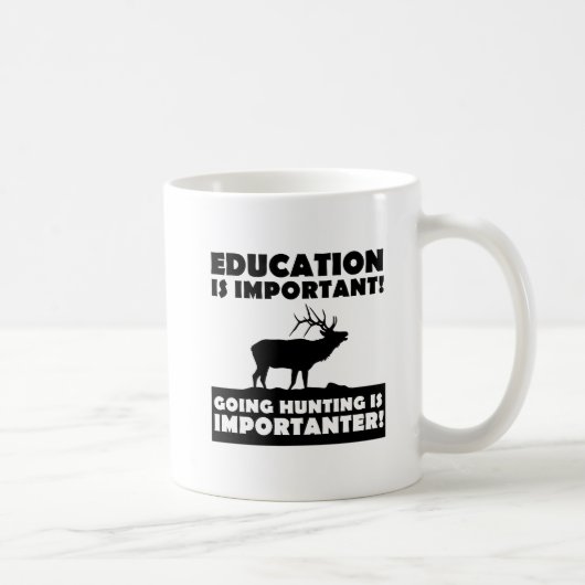 ハンターはもっと重要 Funny Mug コーヒーマグカップ (右)