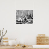 ハンターはハウンズと共に1897年。ヴィンテージ写真 ポスター (キッチン)