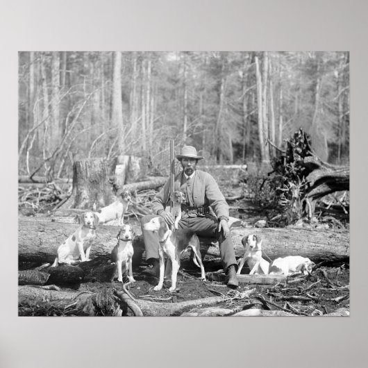 ハンターはハウンズと共に1897年。ヴィンテージ写真 ポスター (正面)