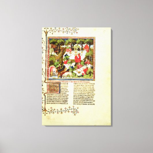 ハンターは牡鹿狩りの前で羽毛 キャンバスプリント (正面)