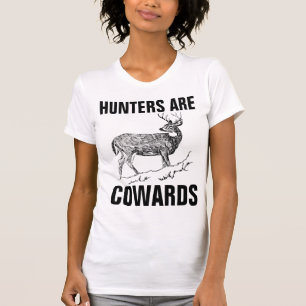 ハンターは臆病者、反狩りのTシャツです Tシャツ