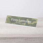 ハンターまたはミリタリーの迷彩柄パターン デスクネームプレート (正面)