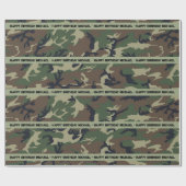 ハンターウッズ迷彩柄追加文字&名前誕生日 ラッピングペーパー (フラット)