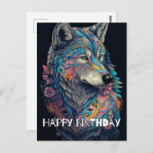 ハンターウルフの誕生日イラスト ポストカード (正面/裏面)