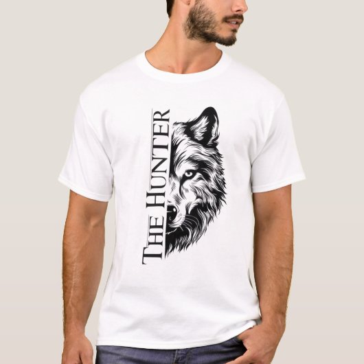 ハンターウルフ分割デザイン Tシャツ (正面)