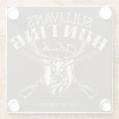 ハンターカスタムネームディアトロフィーライフル狩りクラブ ガラスコースター (裏面)