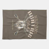 ハンターカスタムネームディアトロフィーライフル狩りクラブ キッチンタオル (横)