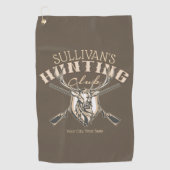 ハンターカスタムネームディアトロフィーライフル狩りクラブ ゴルフタオル (正面)