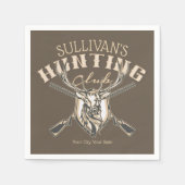 ハンターカスタムネームディアトロフィーライフル狩りクラブ スタンダードカクテルナプキン (正面)