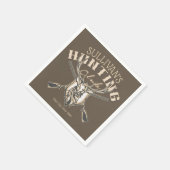 ハンターカスタムネームディアトロフィーライフル狩りクラブ スタンダードカクテルナプキン (角)