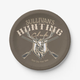 ハンターカスタムネームディアトロフィーライフル狩りクラブ ペーパープレート