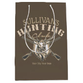 ハンターカスタムネームディアトロフィーライフル狩りクラブ ミディアムペーパーバッグ (正面)