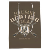 ハンターカスタムネームディアトロフィーライフル狩りクラブ ミディアムペーパーバッグ (裏面)