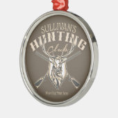 ハンターカスタムネームディアトロフィーライフル狩りクラブ メタルオーナメント (左)