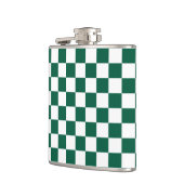 ハンターグリーンとホワイトのチェック柄 フラスク (左)