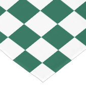 ハンターグリーンとホワイトのチェック柄 ロングテーブルランナー (コーナー)