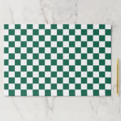 ハンターグリーンとホワイトの市松模様に紙ランチョンマット ペーパーパッド (インサイチュ)