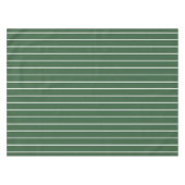 ハンターグリーンと白の薄い横線ストライプの テーブルクロス (正面(横))