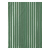 ハンターグリーンと白の薄い横線ストライプの テーブルクロス (正面)