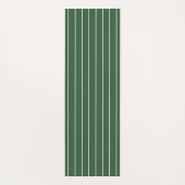 ハンターグリーンと白の薄い横線ストライプの ヨガマット (裏面)
